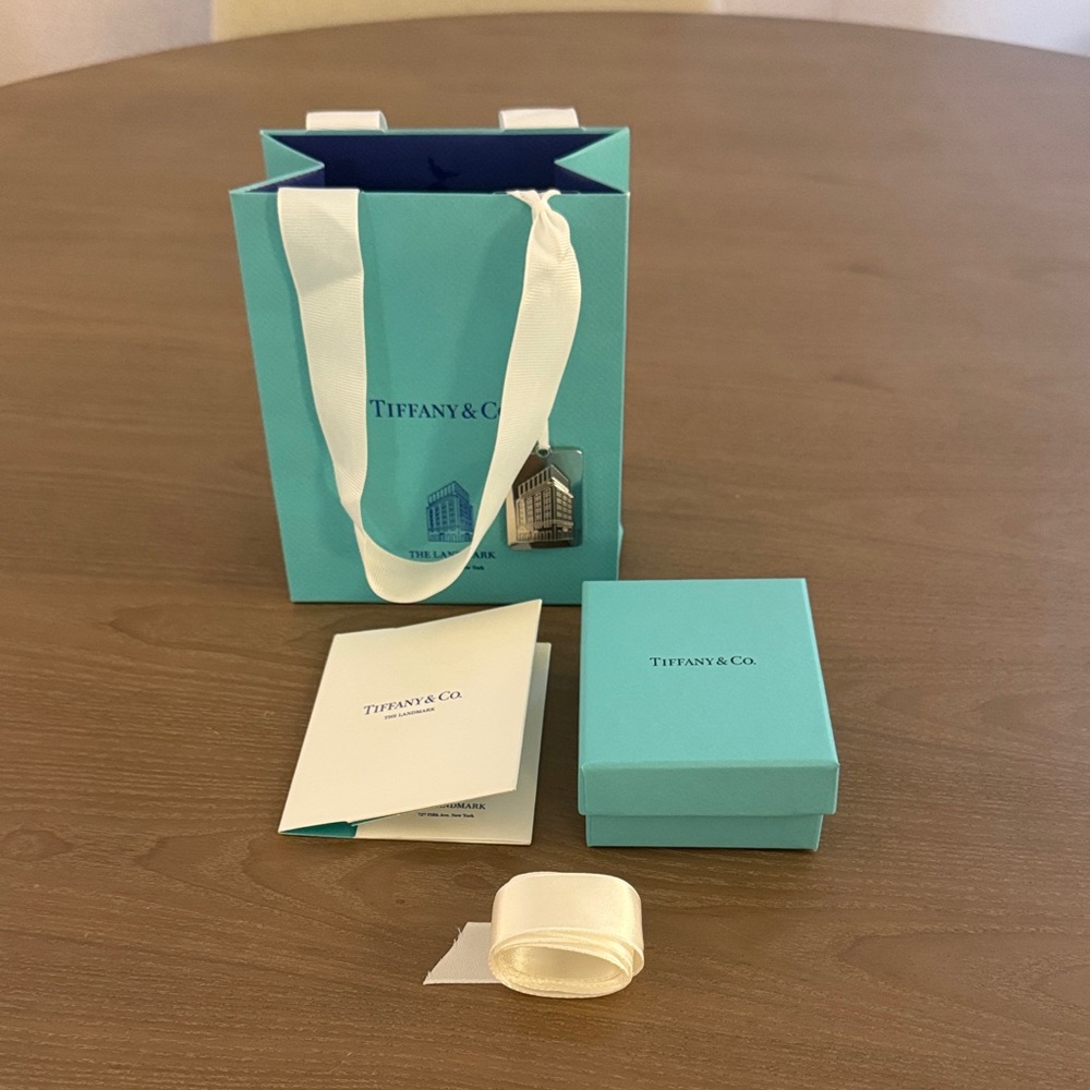 Tiffany & Co. Signature Blue Bag and Box with White Ribbon
